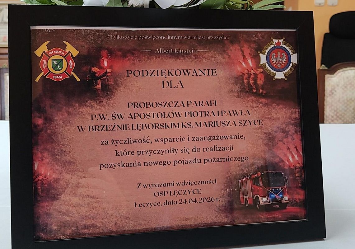 Poświęcenie wozu strażackiego OSP Łęczyce